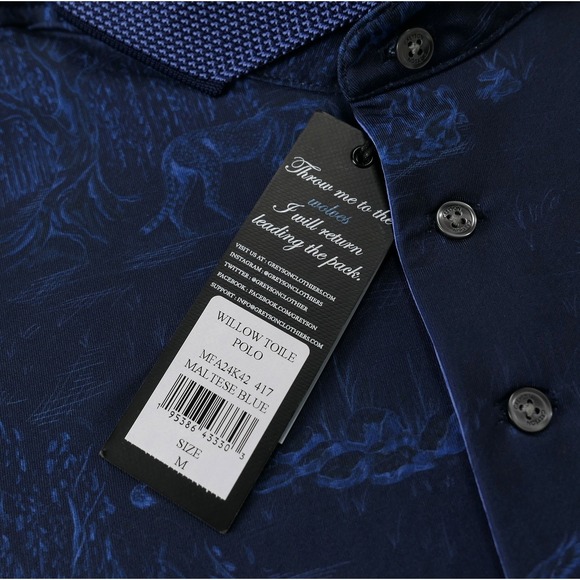 Greyson Mens M Polo Shirt Lion Pride Graphic Animal Print Golf Luxury NWT Willow - Picture 7 of 14